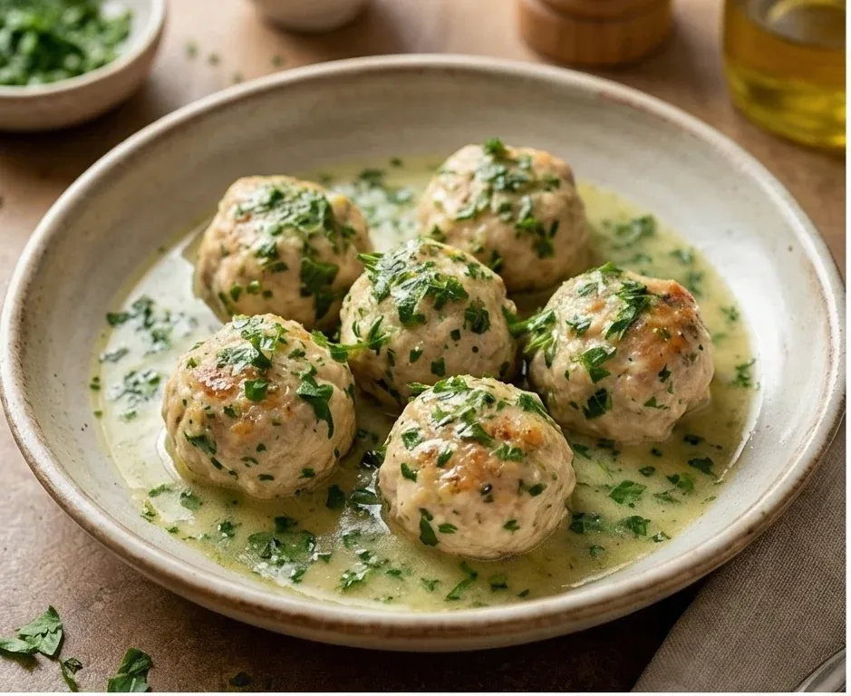 Albóndigas de merluza caseras en salsa verde ligera- ID: 171