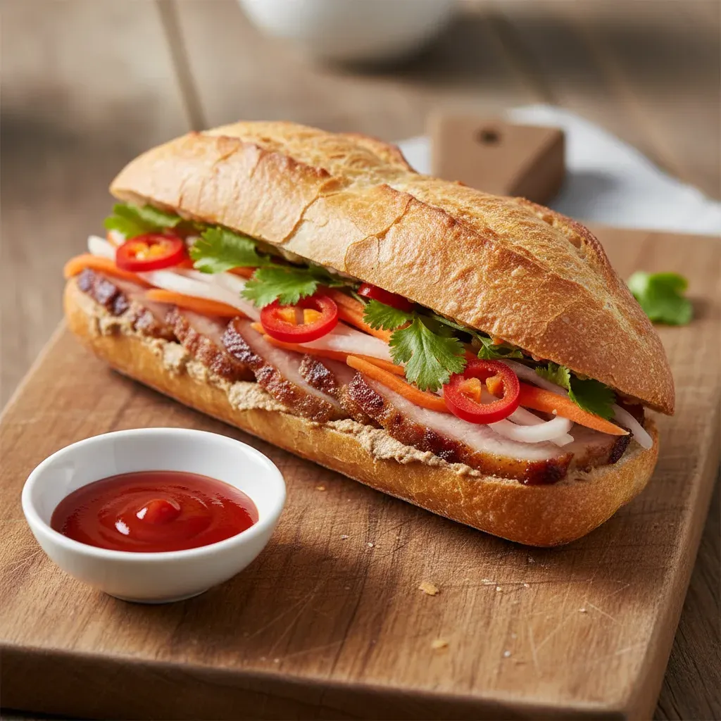 Bánh Mì Vietnamita: Receta Auténtica con Cerdo Asado y Encurtidos- ID: 238