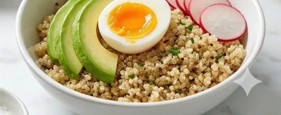 Bowl de Quinoa con Huevo, Aguacate y Rábano- ID: 110