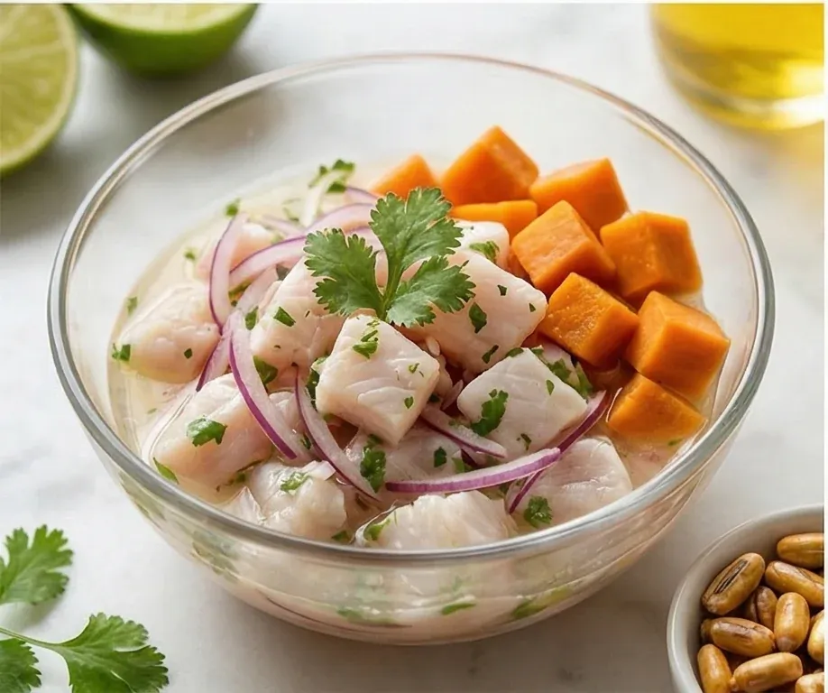 Ceviche de Pescado Blanco con Boniato y Maíz Tostado- ID: 126