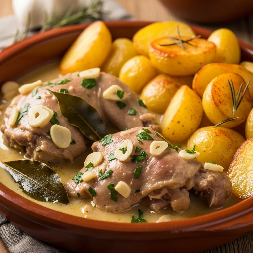 Conejo al Ajillo con Patatas Panadera al Horno- ID: 108