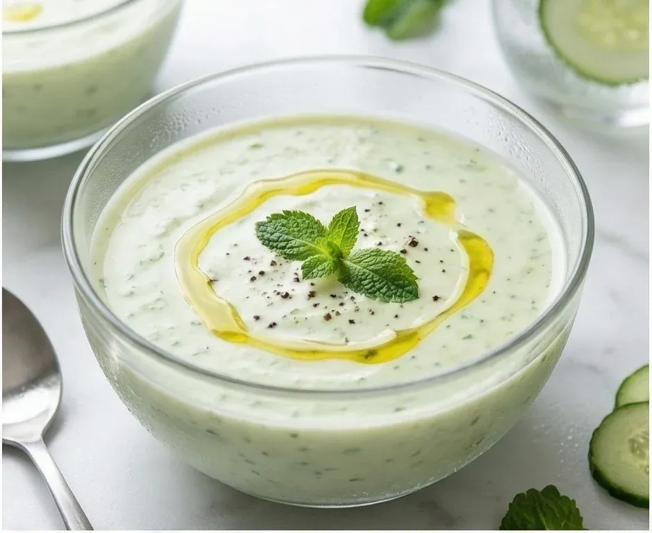 Crema fría de pepino y yogur natural (estilo tzatziki líquido)- ID: 181