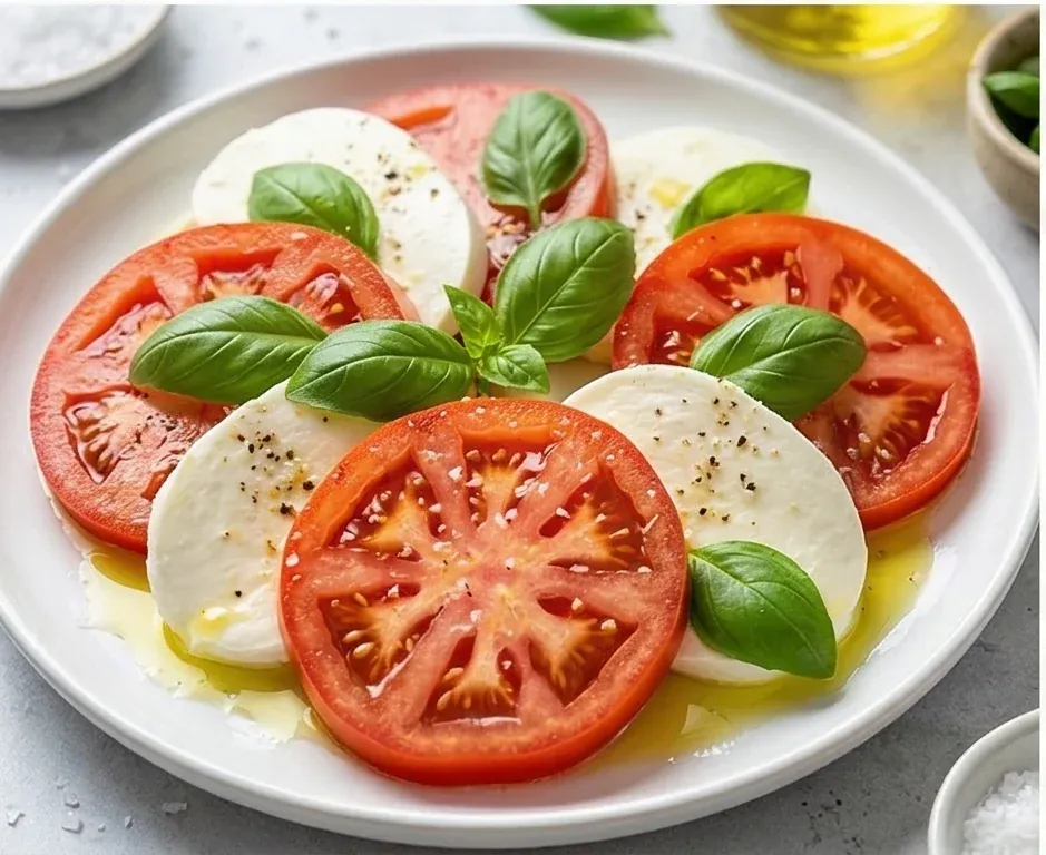 Ensalada Caprese con Tomates de Temporada y Mozzarella Light- ID: 120