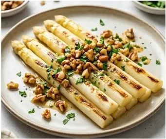 Espárragos Blancos a la Plancha con Vinagreta de Frutos Secos- ID: 67