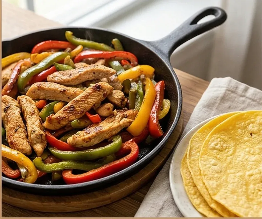 Fajitas de Pollo con Pimientos Asados en Tortillas de Maíz- ID: 143