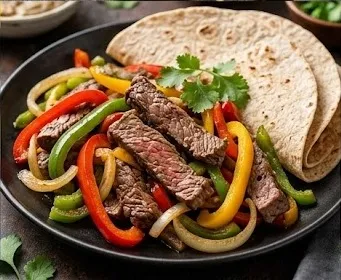 Fajitas de Ternera con Pimientos Tricolores y Cebolla- ID: 37