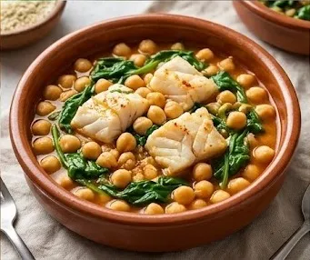 Garbanzos con Espinacas y Bacalao Desalado- ID: 43