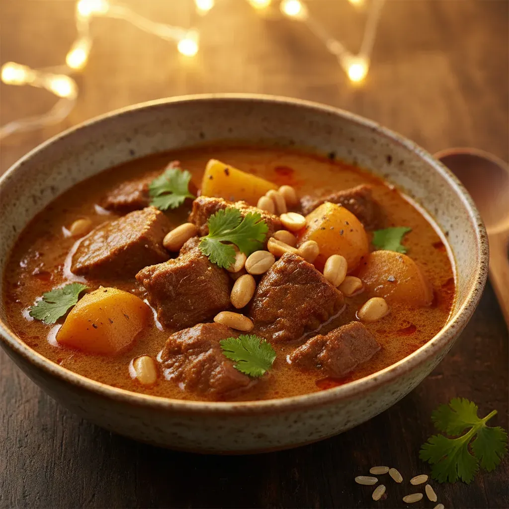Massaman Curry Tailandés: Receta Auténtica de Ternera y Leche de Coco- ID: 233