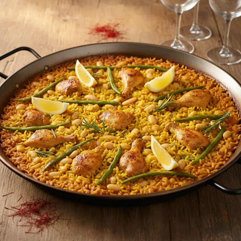 Paella Valenciana: Receta Tradicional con Pollo, Conejo y Azafrán- ID: 207