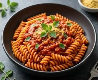 Pasta de Lentejas Rojas con Salsa de Tomate Casera y Orégano- ID: 154