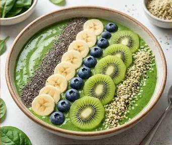 Smoothie Bowl Verde de Espinacas, Plátano y Semillas de Cáñamo- ID: 40