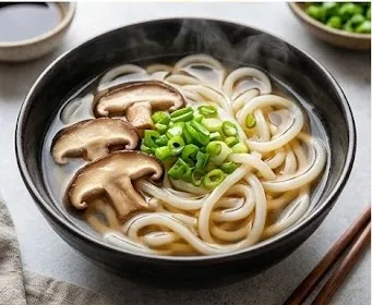 Sopa de fideos Udon con setas shiitake y cebolleta- ID: 201