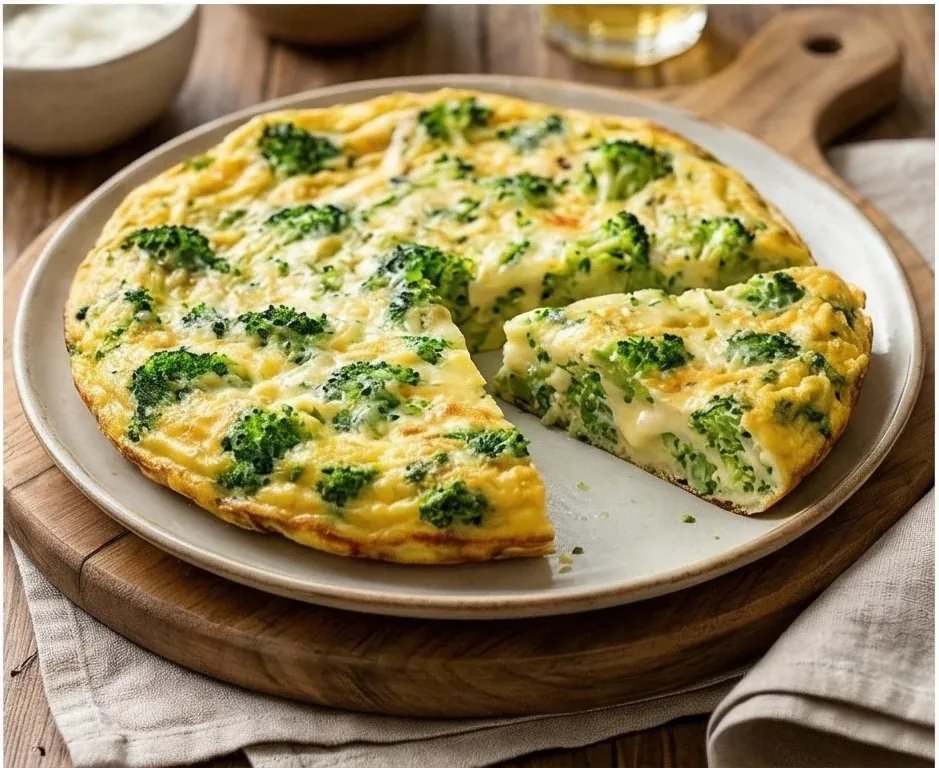 Tortilla de brócoli picado y queso rallado bajo en grasa- ID: 175