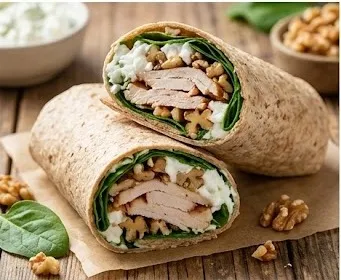 Wrap de Pavo Asado, Espinacas Frescas, Queso Cottage y Nueces- ID: 132