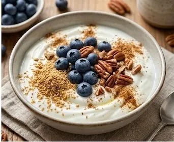 Bowl de Yogur Griego con Semillas de Lino y Arándanos- ID: 95